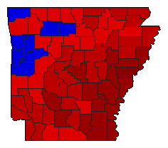 1984 Arkansas County Map of General Election Results for Governor