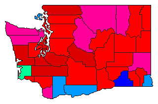 1984 Washington County Map of Open Primary Election Results for Governor