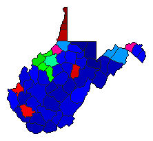 1984 West Virginia County Map of Republican Primary Election Results for Senator