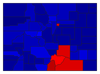 1984 Colorado County Map of General Election Results for President