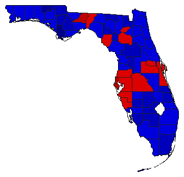 1986 Florida County Map of Republican Primary Election Results for Comptroller General