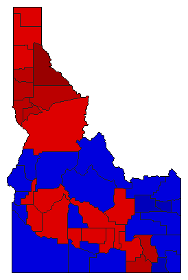 1986 Idaho County Map of General Election Results for State Auditor