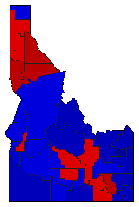 1986 Idaho County Map of General Election Results for Senator