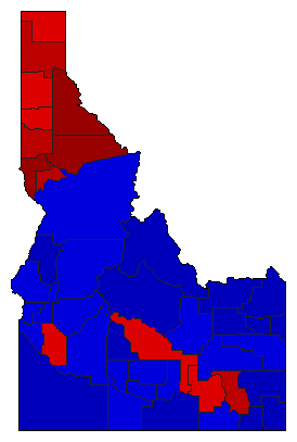 1986 Idaho County Map of General Election Results for Governor