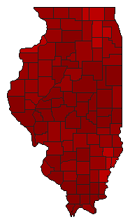 1986 Illinois County Map of Democratic Primary Election Results for Comptroller General