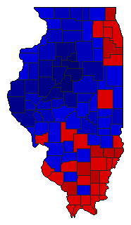 1986 Illinois County Map of Republican Primary Election Results for Senator