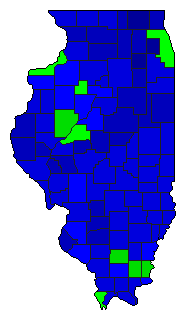 1986 Illinois County Map of General Election Results for Governor