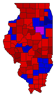 1986 Illinois County Map of Democratic Primary Election Results for Lt. Governor
