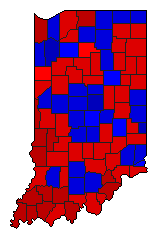 1986 Indiana County Map of General Election Results for Secretary of State