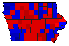 1986 Iowa County Map of General Election Results for Agriculture Commissioner