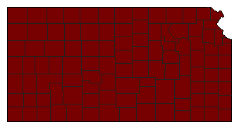 1986 Kansas County Map of Democratic Primary Election Results for Governor