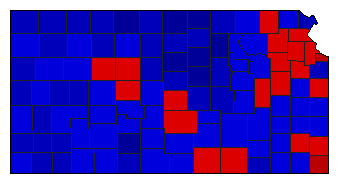1986 Kansas County Map of General Election Results for Secretary of State