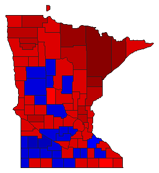1986 Minnesota County Map of General Election Results for Governor