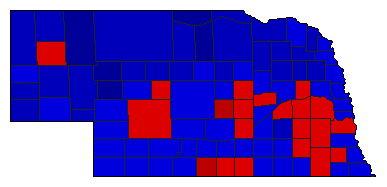 1986 Nebraska County Map of General Election Results for State Treasurer