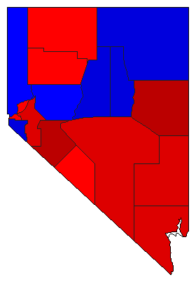 1986 Nevada County Map of General Election Results for Lt. Governor