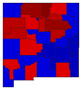 1986 New Mexico County Map of General Election Results for Secretary of State