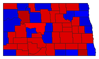1986 North Dakota County Map of General Election Results for Senator