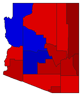 1986 Arizona County Map of General Election Results for State Treasurer
