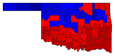 1986 Oklahoma County Map of General Election Results for Governor