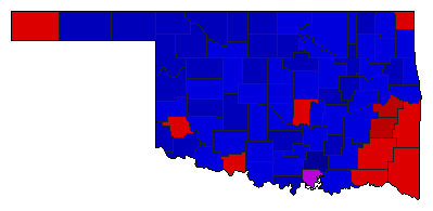 1986 Oklahoma County Map of Republican Runoff Election Results for Attorney General