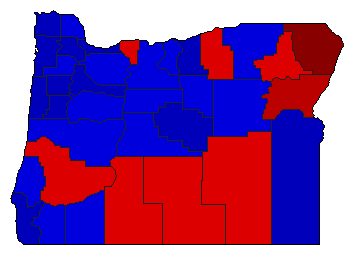 1986 Oregon County Map of Republican Primary Election Results for Senator
