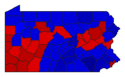 1986 Pennsylvania County Map of General Election Results for Governor