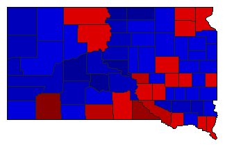 1986 South Dakota County Map of General Election Results for State Auditor