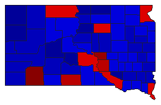 1986 South Dakota County Map of General Election Results for State Treasurer