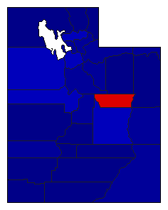 1986 Utah County Map of General Election Results for Senator