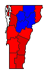 1986 Vermont County Map of General Election Results for Governor