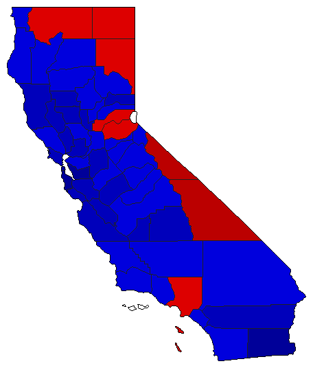 1986 California County Map of Republican Primary Election Results for Lt. Governor