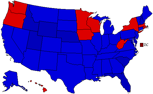 1988  County Map of General Election Results for President
