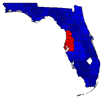 1988 Florida County Map of Republican Primary Election Results for Senator