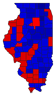 1988 Illinois County Map of General Election Results for President