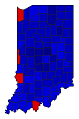 1988 Indiana County Map of General Election Results for President