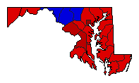 1988 Maryland County Map of General Election Results for Senator
