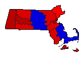 1988 Massachusetts County Map of General Election Results for President