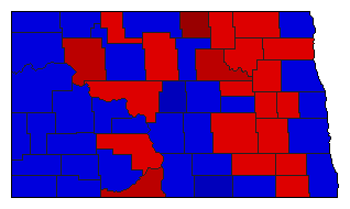 1988 North Dakota County Map of General Election Results for State Auditor