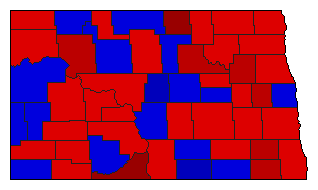 1988 North Dakota County Map of General Election Results for Secretary of State