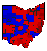 1988 Ohio County Map of General Election Results for Senator