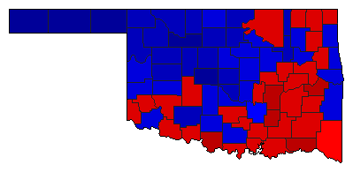 1988 Oklahoma County Map of General Election Results for President