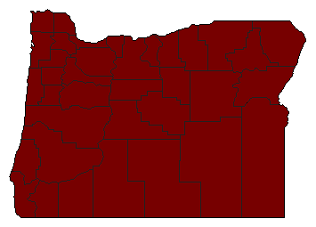 1988 Oregon County Map of Democratic Primary Election Results for Secretary of State