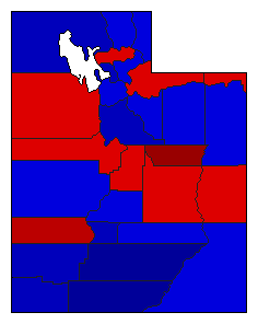 1988 Utah County Map of General Election Results for State Treasurer