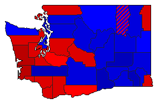 1988 Washington County Map of General Election Results for President