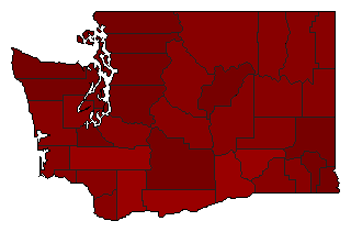1988 Washington County Map of Democratic Primary Election Results for Governor