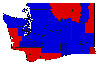 1988 Washington County Map of General Election Results for Lt. Governor