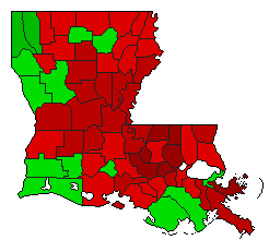 1989 Louisiana County Map of General Election Results for Amendment