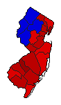 1989 New Jersey County Map of General Election Results for Governor