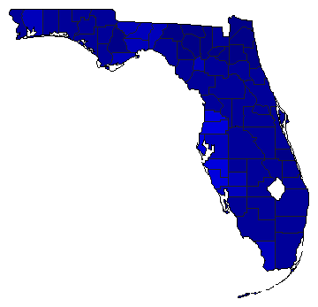 1990 Florida County Map of Republican Primary Election Results for Governor