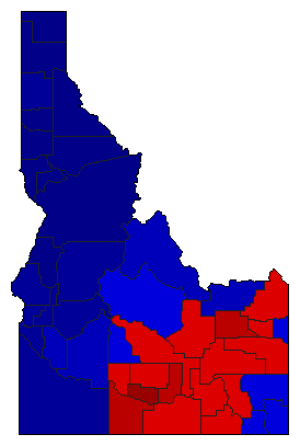 1990 Idaho County Map of Republican Primary Election Results for Senator